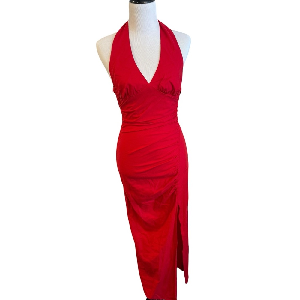 Zara Vibrant Red Backless Dress